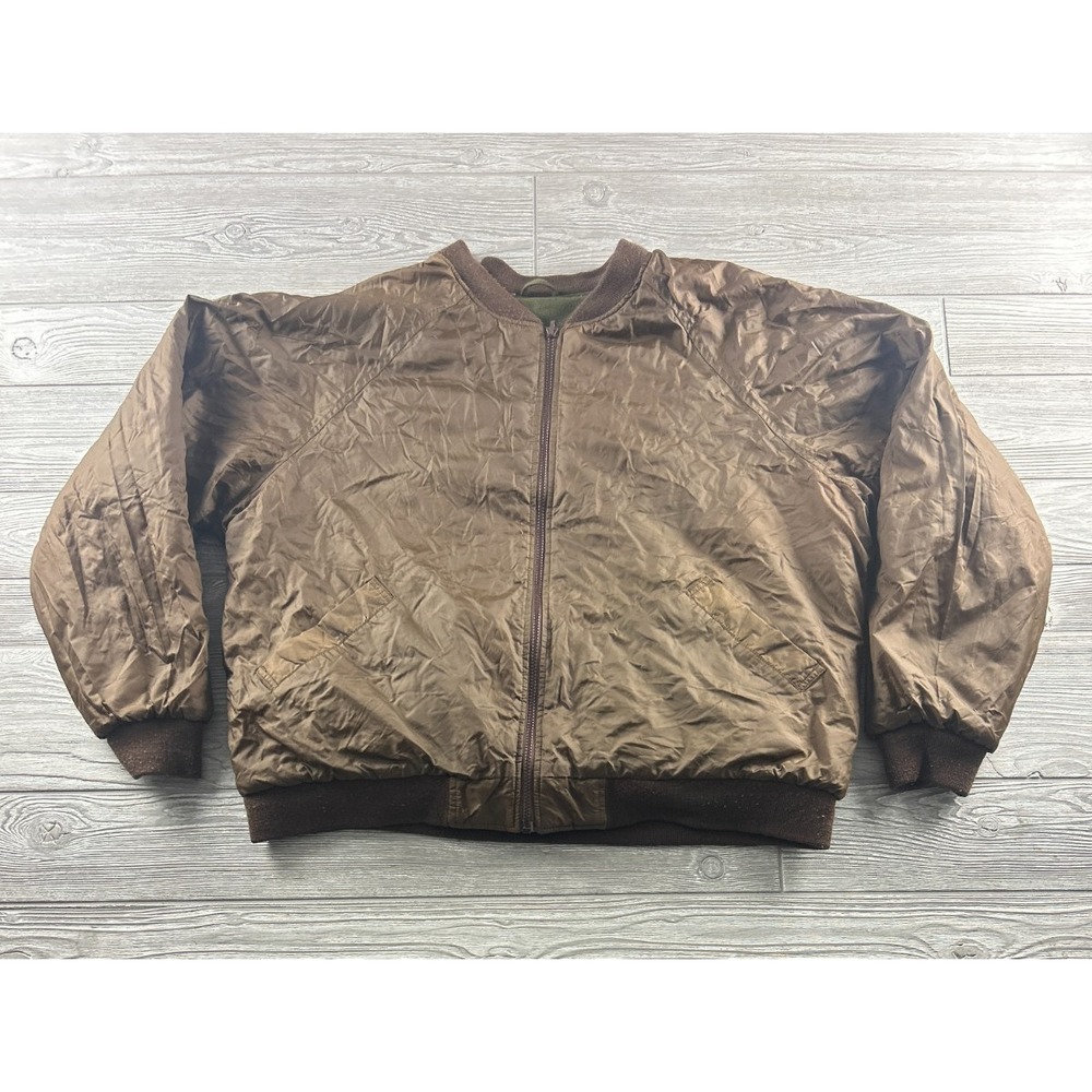 Cabelas Outdoor Gear Nylon Green Reversible Hunting Jacket coat Mens XL VTG